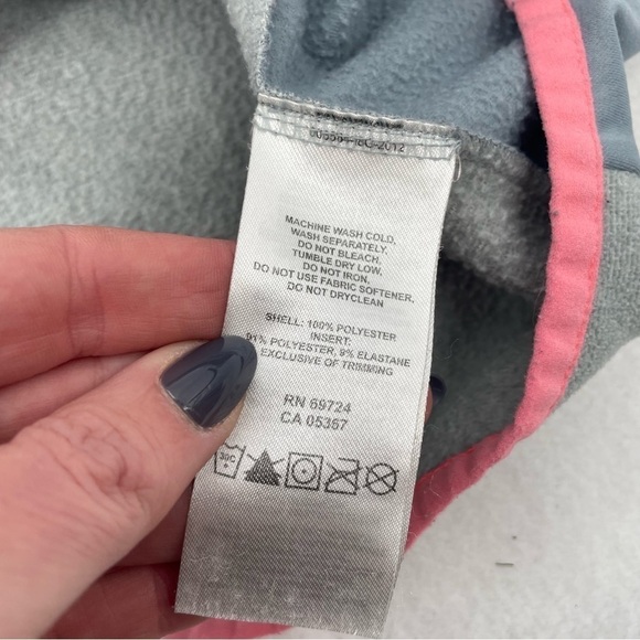 COLUMBIA Girls 1/4 lightweight Fleece pullover grey/pink size: XL 18 - Picture 6 of 8
